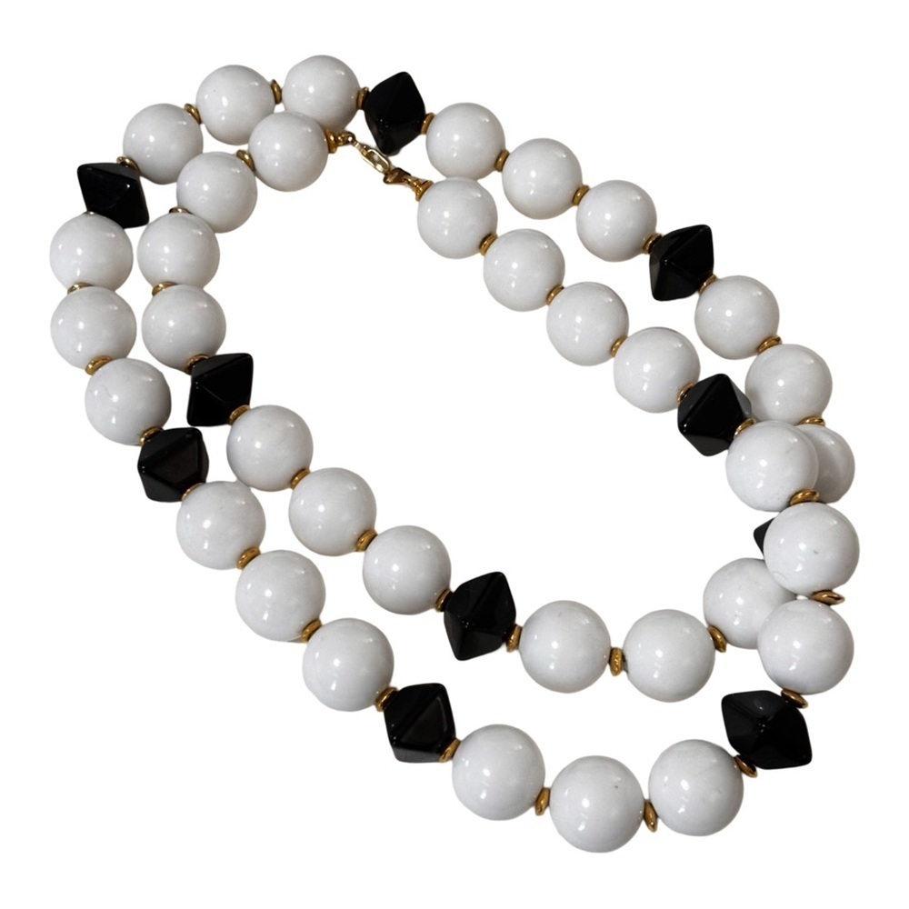 Vintage large long chunky acrylic beaded necklace